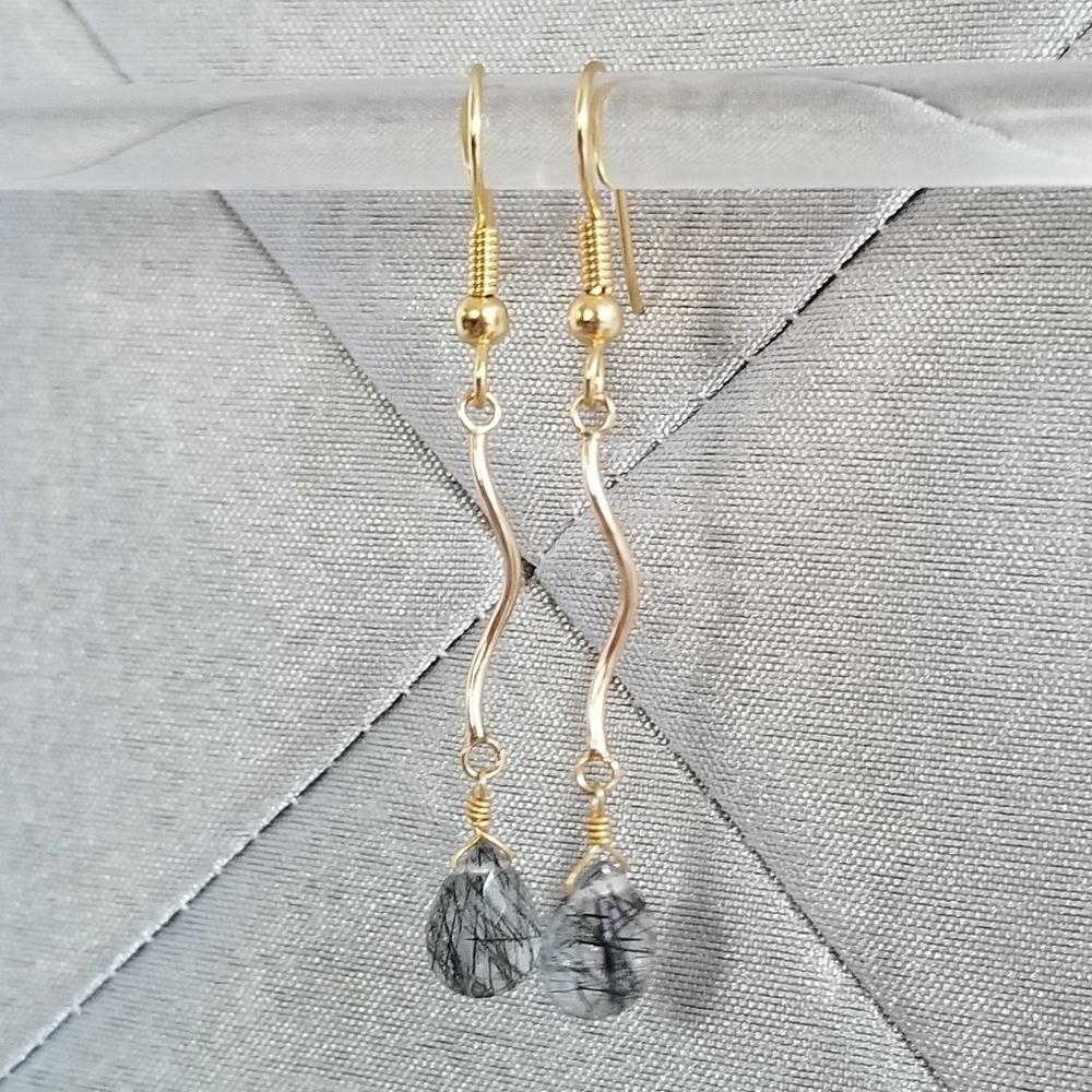 Rutilated Quartz Dangle Earrings